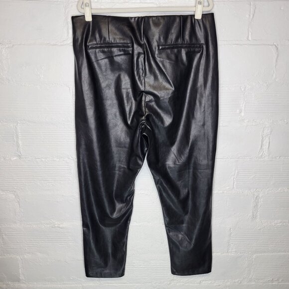 Old Navy Women's Size 18 Faux Leather Pants Skinny Extra High Rise Side Zip - Picture 2 of 6